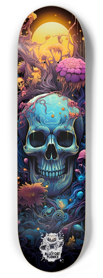 Acid Trip Skull Custom Twin Tail Skateboard