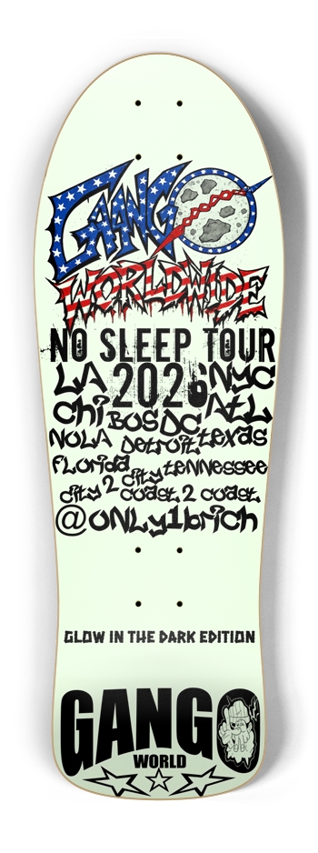 NO SLEEP TOUR X GANGO WORLDWIDE OLD SCHOOL SHAPE