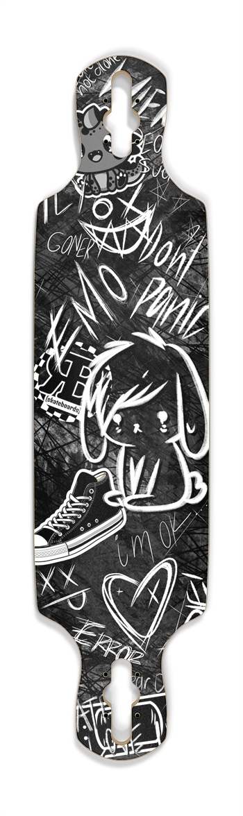 Emo bunny long board Drop Through Longboard