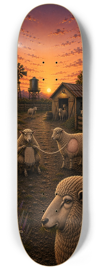 Farm Party #2 - Sheep Party 8-1/4 Skateboard Deck