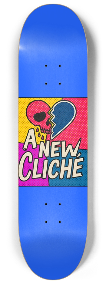 Blue pop art logo 8-1/4 Skateboard Deck