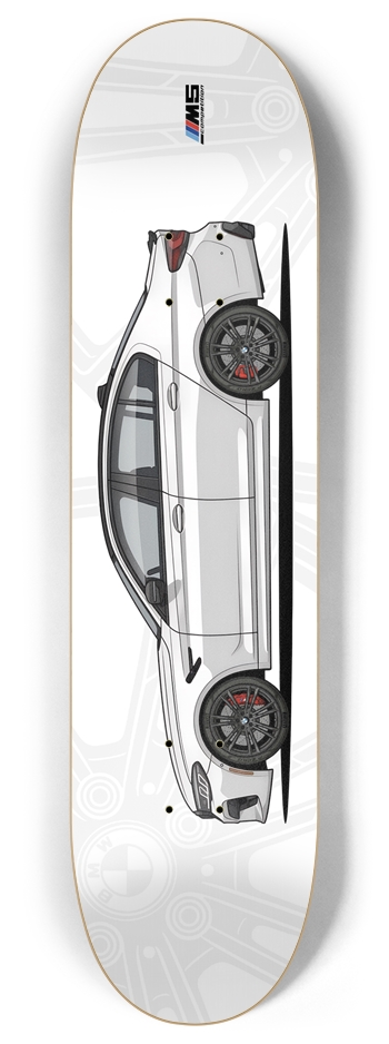 Alpine White F90 M5C 8 Inch Skateboard Deck