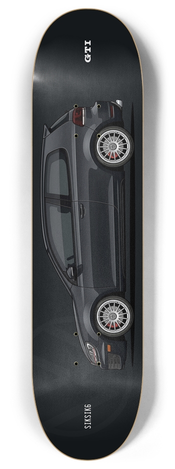 Dark Carbon Metallic Grey VW GTI 8 Inch Skateboard Deck