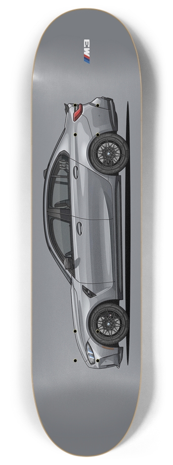 Skyscraper Grey Metallic G80 M3 Base 8 Inch Skateboard Deck