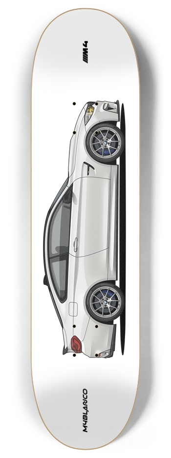 Alpine White F82 M4 8 Inch Skateboard Deck