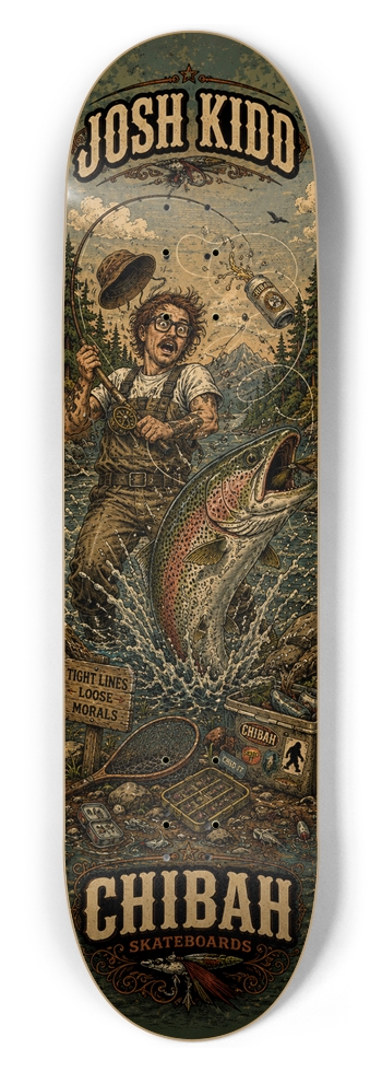 Kidd gone fishing 8.5 8-1/2 Skateboard Deck