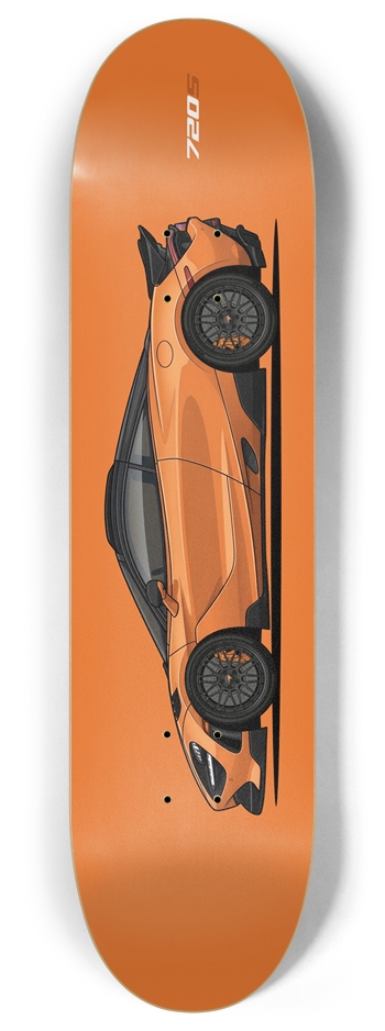 Papaya Orange McLaren 720s 8 Inch Skateboard Deck