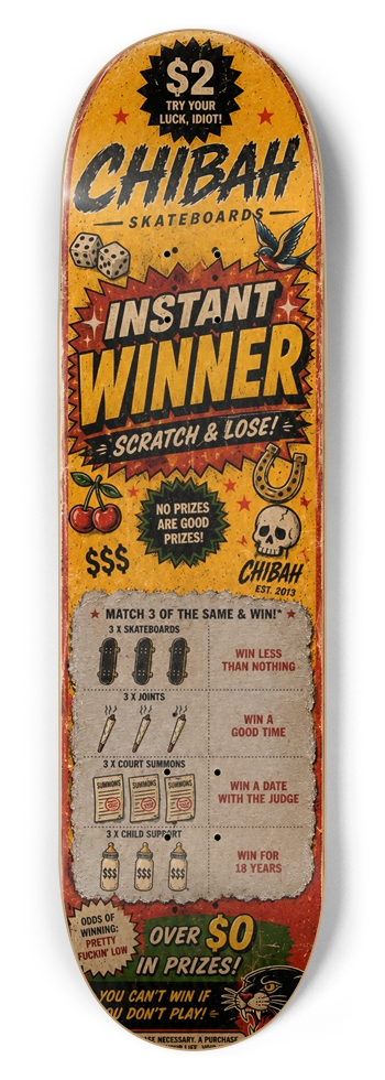 Try your luck 8.75 8-3/4 Inch Skateboard