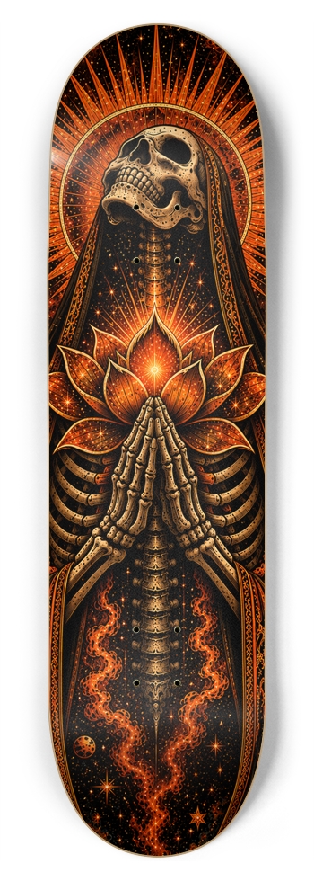 Orange Galaxy Lotus 8-3/4 Inch Skateboard