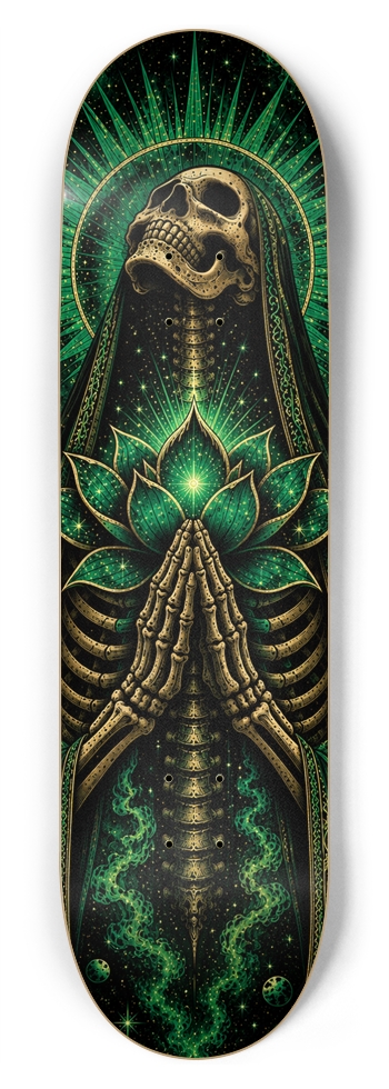 Green Galaxy Lotus 8-3/4 Inch Skateboard