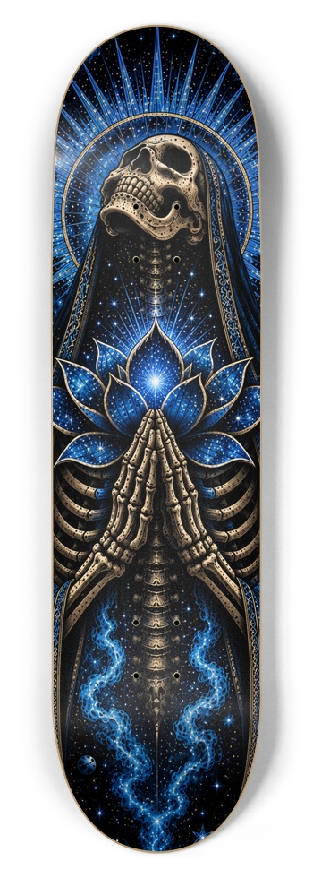 Blue Galaxy Lotus 8-1/2 Skateboard Deck