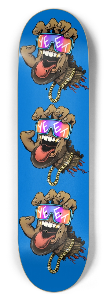 Yeet Man Hand Blue 8-1/2 Skateboard Deck