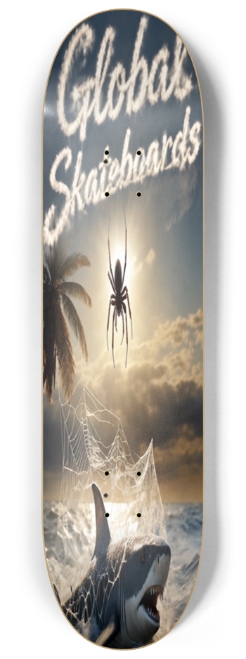 Global Skate Shark Spider 8-1/4 Skateboard Deck