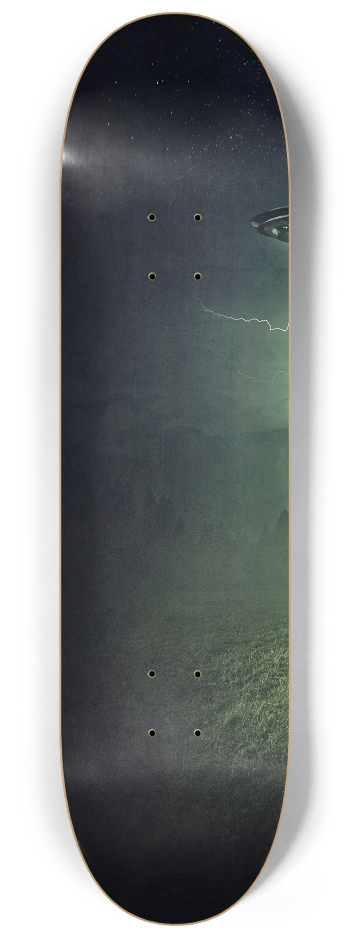 Alien Abduction Skateboard Triptych Wall Art UFO Art #1