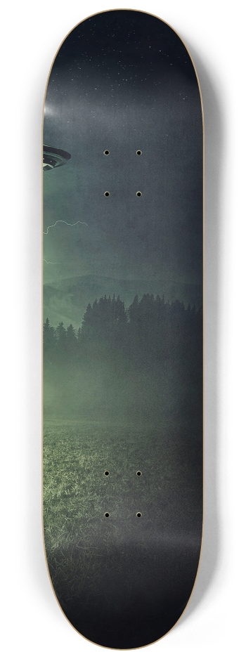 Alien Abduction Skateboard Triptych Wall Art UFO Art #3