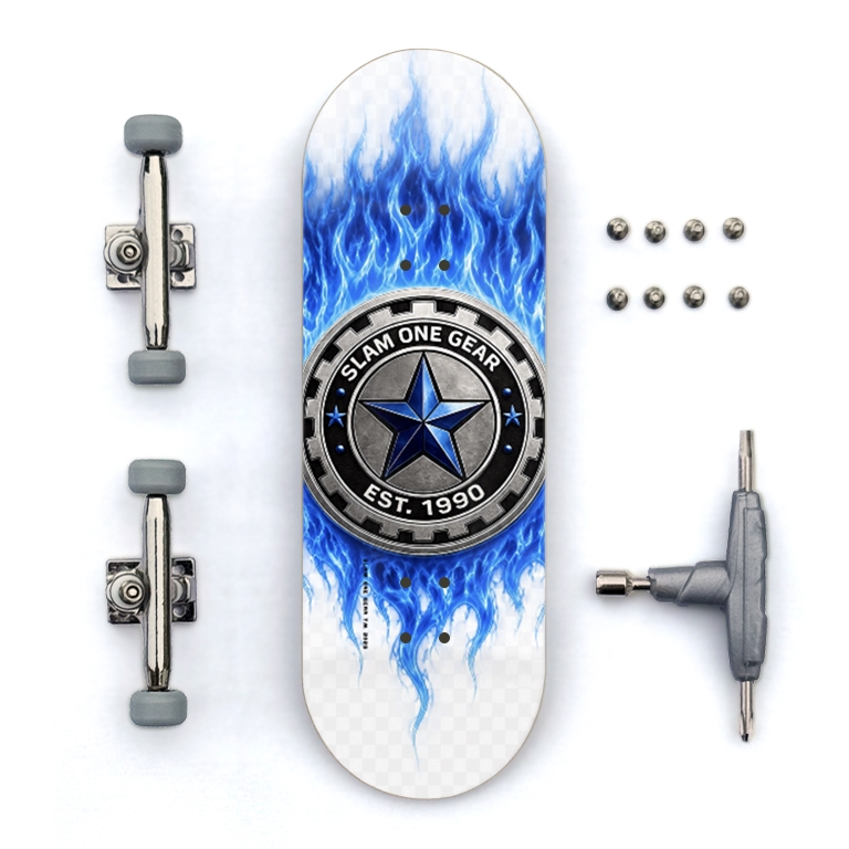 Blue Flames SLAM ONE GEAR Custom Fingerboard