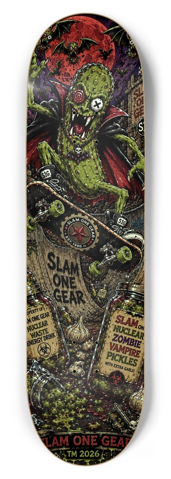 Nuclear Zombie Vampire Pickles 8-3/4 Inch Skateboard