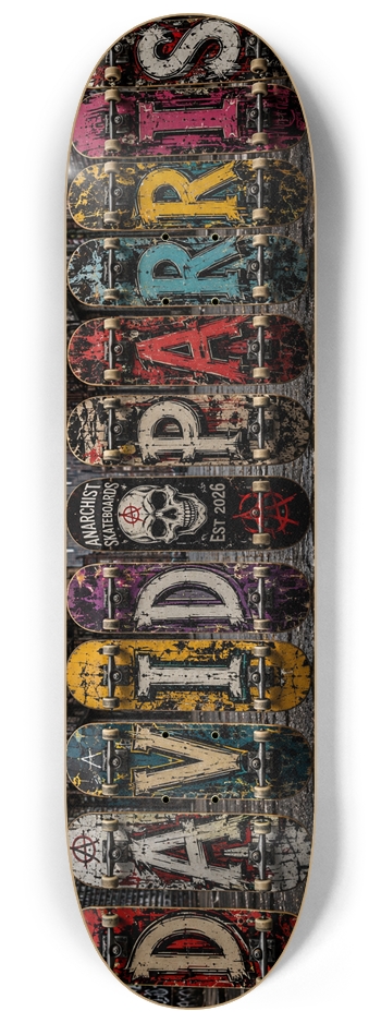 CUSTOM SKATEBOARD DESIGN BY DAVID PARRIS 8-1/4 Skateboard Deck