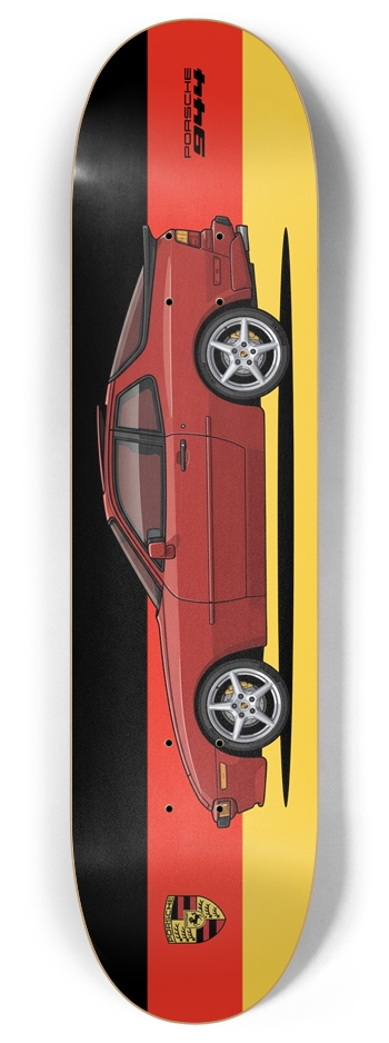 Guards Red Porsche 944 8 Inch Skateboard Deck