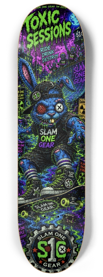 Toxic Sessions SLAM ONE GEAR 8-1/4 Skateboard Deck