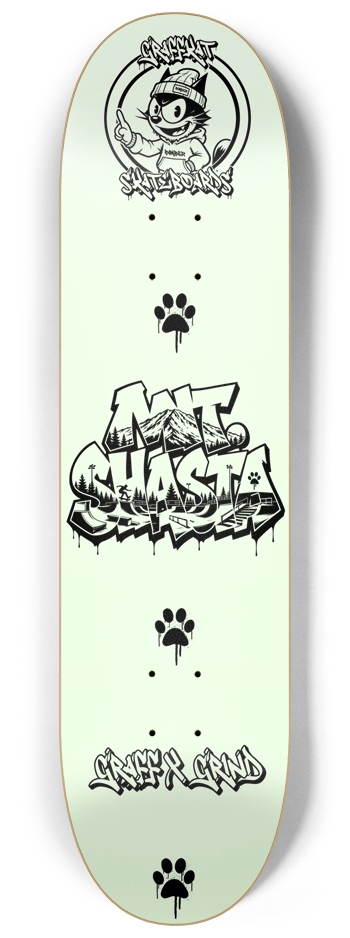 GRAFFKAT GLOW N DARK Mt.Shasta Skateboard 8-1/4 Skateboard Deck