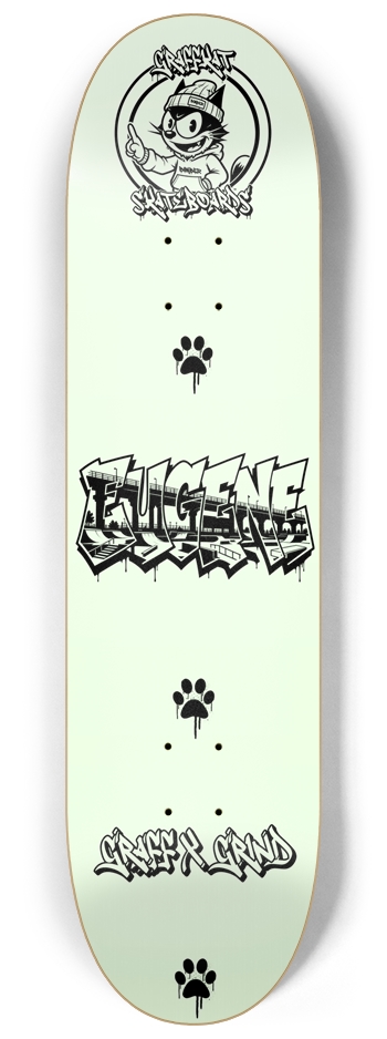 GRAFFKAT GLOW N DARK Eugene Skateboard 8-1/4 Skateboard Deck