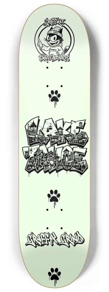 GRAFFKAT GLOW N DARK Lake Tahoe Skateboard