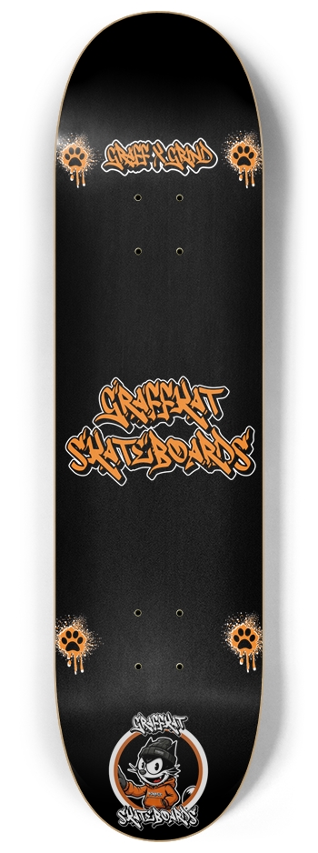 GRAFFKAT GRAFF&GRIND BLK Skateboard 8-1/4 Skateboard Deck