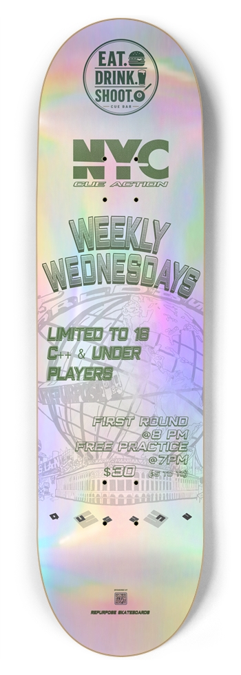 Weekly Wednesdays 8-3/4 Inch Skateboard
