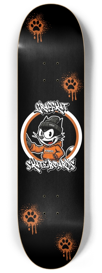 GRAFFKAT Circle Logo Custom Skateboard 8-1/4 Skateboard Deck