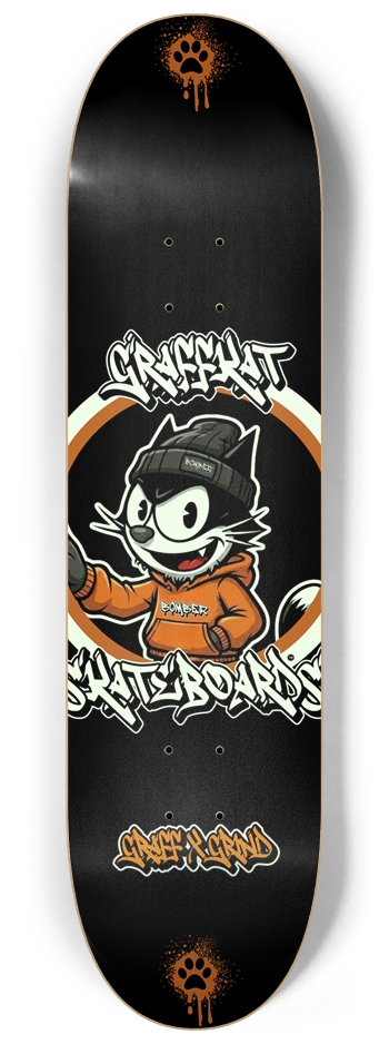 GRAFFKAT GRAFF & GRIND GLOW IN THE DARK Custom Skateboard