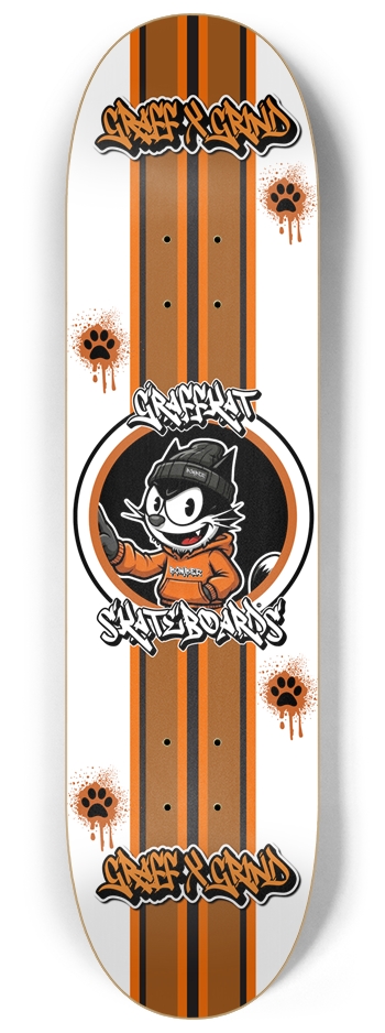 GRAFFKAT Graff & Grind Go Faster Stripes Skateboard 8-1/4 Skateboard Deck