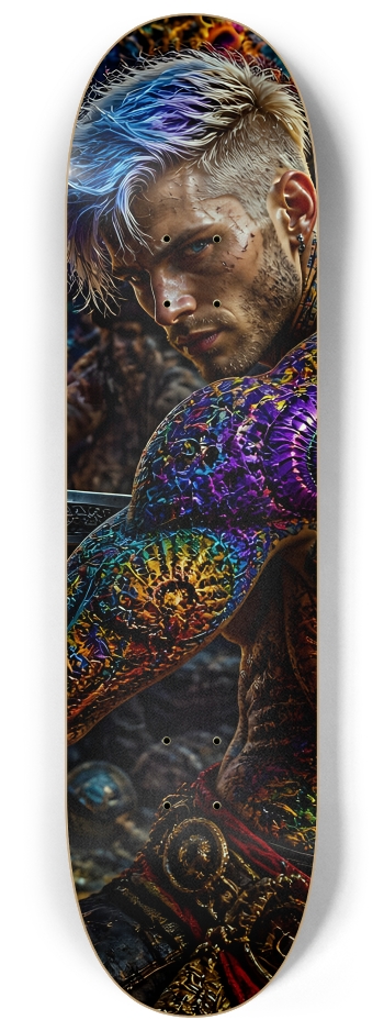 Psychedelic Bleach Blonde Fractal Pirate #5 #2 8-1/4 Skateboard Deck