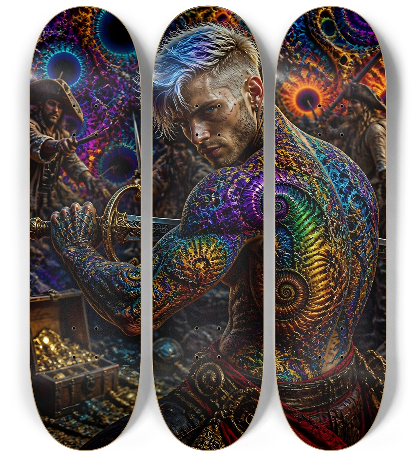 Psychedelic Bleach Blonde Fractal Pirate #5