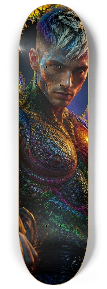 Psychedelic Bleach Blonde Fractal Pirate #7 #2 8-1/4 Skateboard Deck