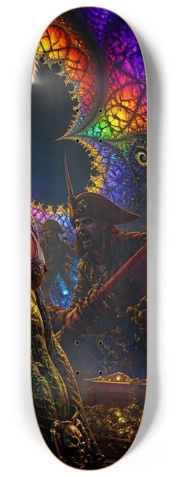 Psychedelic Bleach Blonde Fractal Pirate #7 #3 8-1/4 Skateboard Deck