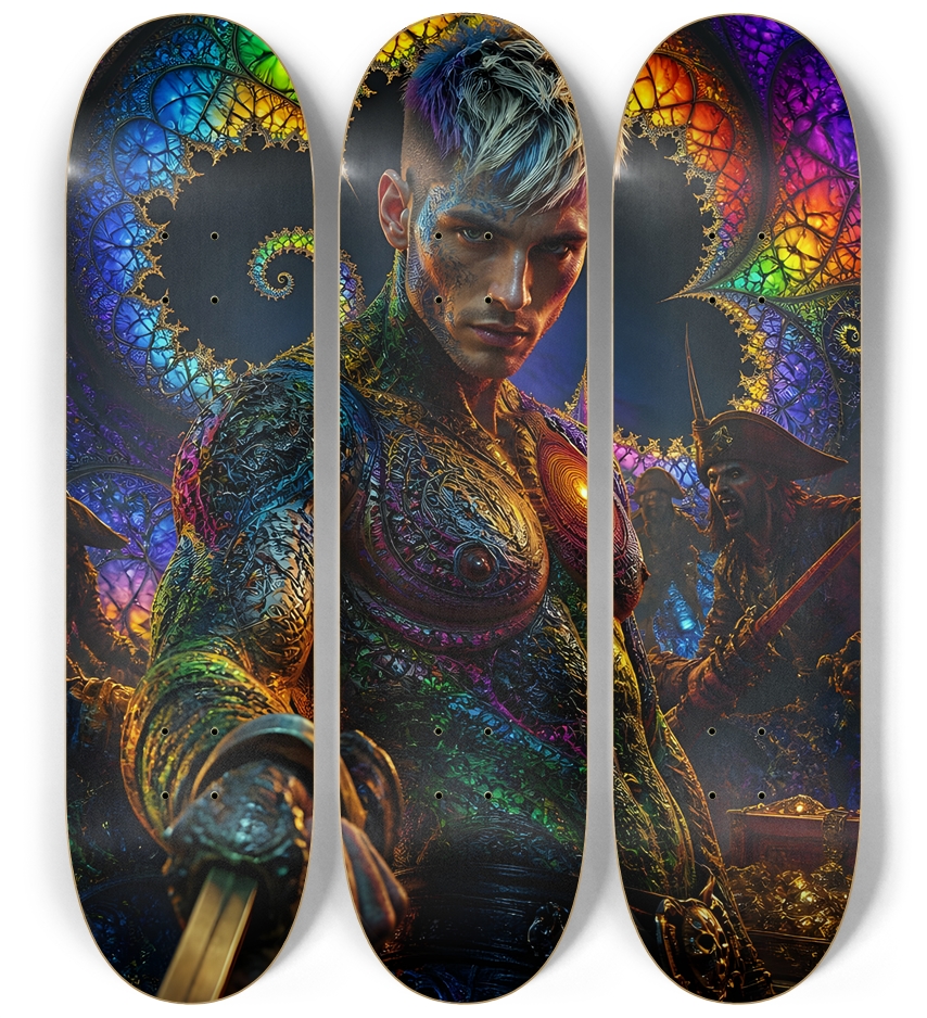 Psychedelic Bleach Blonde Fractal Pirate #7