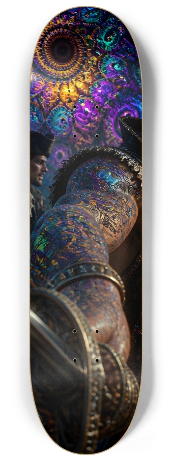 Psychedelic Bleach Blonde Fractal Pirate #10 #1 8-1/4 Skateboard Deck