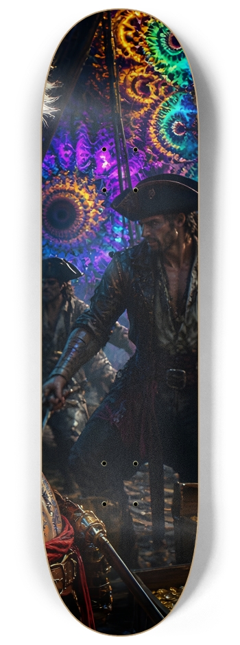 Psychedelic Bleach Blonde Fractal Pirate #10 #3 8-1/4 Skateboard Deck