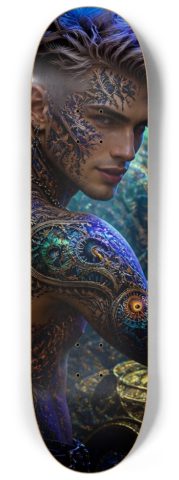 Psychedelic Bleach Blonde Fractal Pirate #12 #2 8-1/4 Skateboard Deck