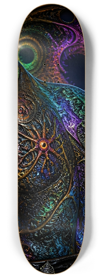 Psychedelic Lavendar Fractal Pirate #14 #3 8-1/4 Skateboard Deck