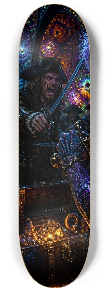 Psychedelic Lavendar Fractal Pirate #25 #1 8-1/4 Skateboard Deck