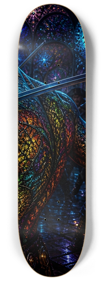 Psychedelic Lavendar Fractal Pirate #25 #3 8-1/4 Skateboard Deck