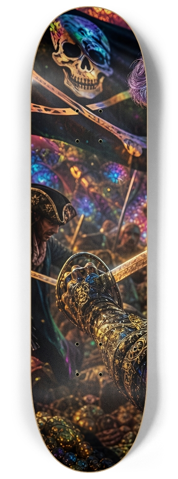 Psychedelic Lavendar Fractal Pirate #6 #1 8-1/4 Skateboard Deck