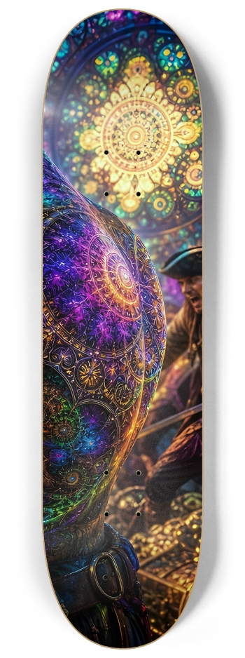 Psychedelic Lavendar Fractal Pirate #6 #3 8-1/4 Skateboard Deck