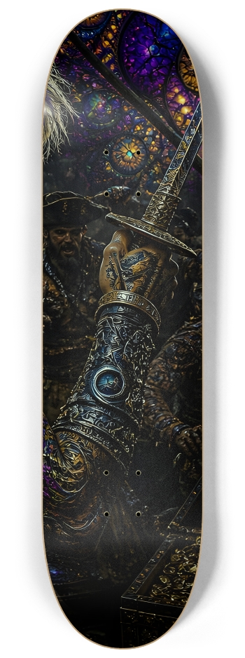 Psychedelic Bleach Blonde Fractal Pirate #1 #3 8-1/4 Skateboard Deck