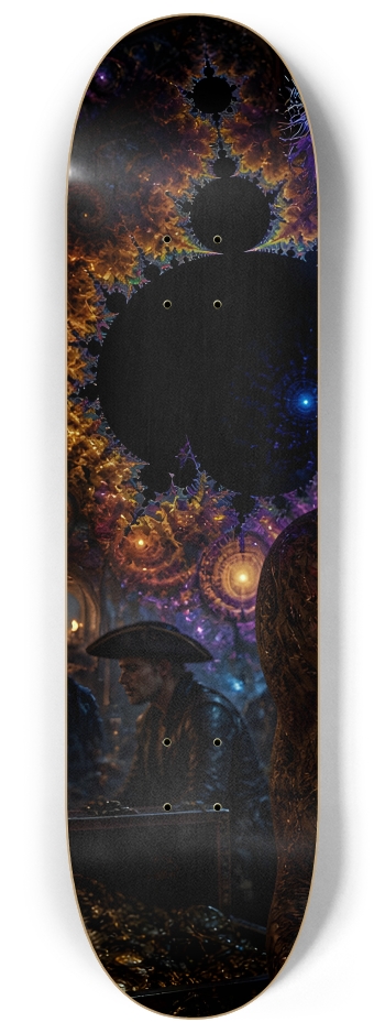 Psychedelic Bleach Blonde Fractal Pirate #6 #1 8-1/4 Skateboard Deck