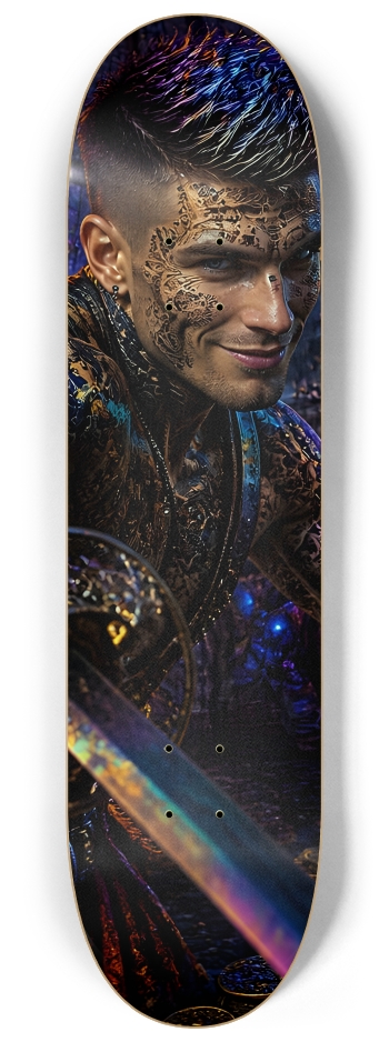 Psychedelic Lavendar Fractal Pirate #10 #2 8-1/4 Skateboard Deck