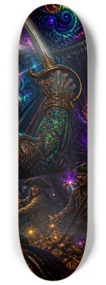 Psychedelic Lavendar Fractal Pirate #5 #3 8-1/4 Skateboard Deck