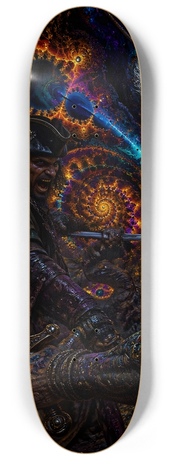 Psychedelic Lavendar Fractal Pirate #3 #1 8-1/4 Skateboard Deck